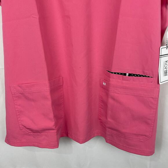Koi Next Gen Hustle and Heart Rose Pink Scrub Top Short Sleeve 1019-054 Size XL - Picture 3 of 9